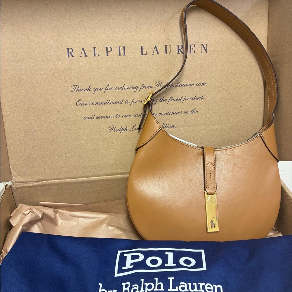 Ralph Lauren Polo ID Bag: Small Tan Leather